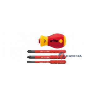 Wiha 283101 SlimVario Stubby VDE 1000V atsuktuvas su izoliuotais antgaliais 4 vnt.