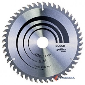 BOSCH Optiline diskas medienos pjovimui 210 x 30 mm Z48