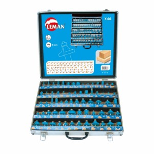 LEMAN frezų medienai rinkinys 66 vnt.