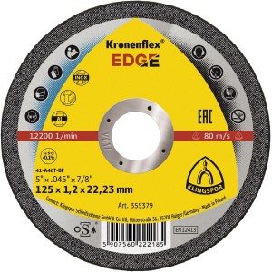 KLINGSPOR Special diskas pjovimo 125 x 1,2 x 22,2 mm EDGE inox