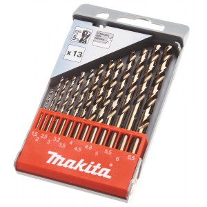 Grąžtų metalui rinkinys MAKITA HSS-Co 1,5-6,5 mm 13 vnt.