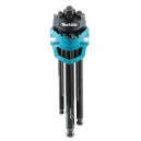 Raktų šešiakampių rinkinys MAKITA 1,5-10 mm 9 vnt.