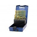 Bohrcraft KT10 grąžtų rinkinys DIN338 HSS-TiN 1,0 - 10 mm 19 vnt.