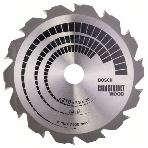 BOSCH Construct diskas medienos pjovimui 210 x 30 mm Z14