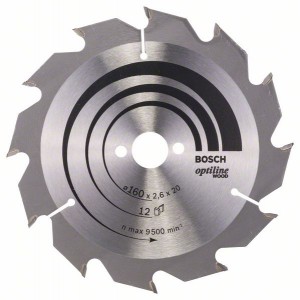 Diskas medienai BOSCH Optiline wood 160*20 mm Z12