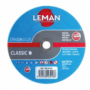 Pjovimo diskas LEMAN Classic inox 125x1,0x22,2 mm A60T-BF