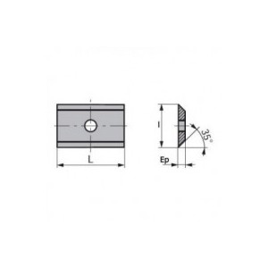 Peiliukas keičiamas frezoms LEMAN Classic 7,5x12x1,5 mm K05