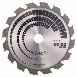BOSCH Construct diskas medienos pjovimui 235 x 30 mm Z16