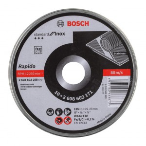 BOSCH Pro diskas pjovimo 125 x 1,0 x 22,2 mm WA60T-BF inox - 10 vnt.