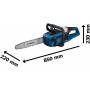 Baterinis grandininis pjūklas BOSCH BiTurbo GKE 18V-40 Solo Profesional