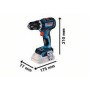 Baterinis smūginis gręžtuvas BOSCH GSB 18V-90 C Profesional