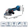 Bosch GWS 18V-8 Solo Profesional baterinis kampinis šlifuoklis 125 mm