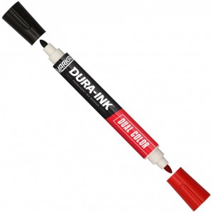 Markal DURA-INK Dual color markeris ra&scaron;alo pagrindu 1,5 mm raudonas / juodas