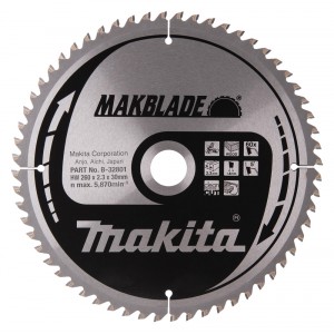 Diskas medienos pjovimui MAKITA MakBlade 260x30 mm Z60