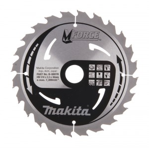 Diskas medienos pjovimui MAKITA M-Force 210x30 mm Z24
