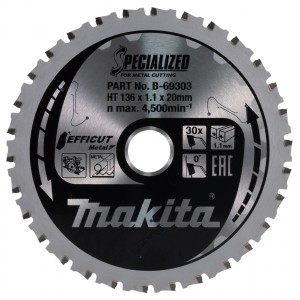Diskas metalo pjovimui MAKITA Efficut 136x20 mm Z30