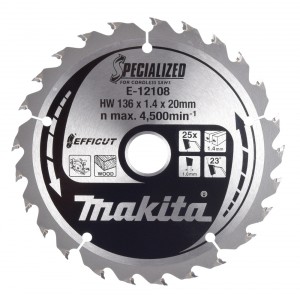 Diskas medienos pjovimui MAKITA Efficut 136x20 mm Z25