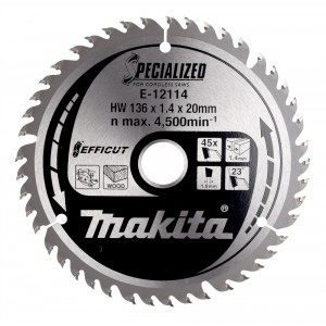 Diskas medienos pjovimui MAKITA Efficut 136x20 mm Z44
