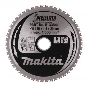 Diskas metalo pjovimui MAKITA Specialized 136x20 mm Z50