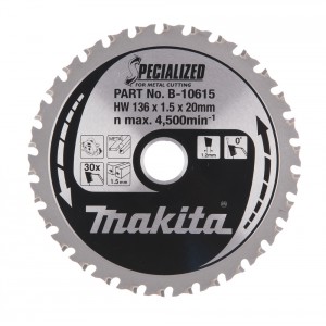 Diskas metalo pjovimui MAKITA Specialized 136x20 mm Z30