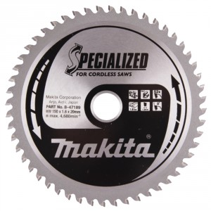 Diskas aliuminio pjovimui MAKITA Specialized 150x20 mm Z52
