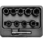 Yato YT-0603 galvučių pažeistiems varžtams rinkinys 10 - 19 mm 3/8" 10 vnt.
