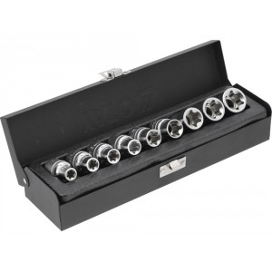 Yato YT-0521 galvučių rinkinys E10 - E24 1/2" 9 vnt.