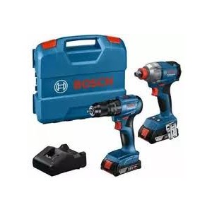 Bosch GSR 185-Li + GDX 18V-285 Profesional baterinių įrankių rinkinys 18V 2x2,0 Ah