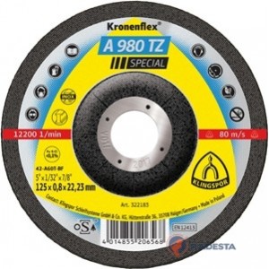 KLINGSPOR Special diskas pjovimo 125 x 0,8 x 22,2 mm A980TZ inox