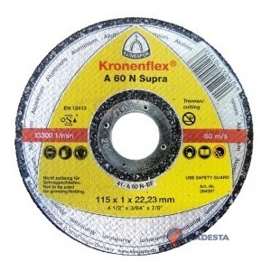 KLINGSPOR Supra diskas pjovimo 125 x 1,0 x 22,2 mm A60N aliuminiui